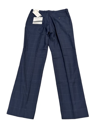 NEW Perry Ellis Men's Slim Fit Flat Front Suit Pants Navy Blue Size 31x30 NWT