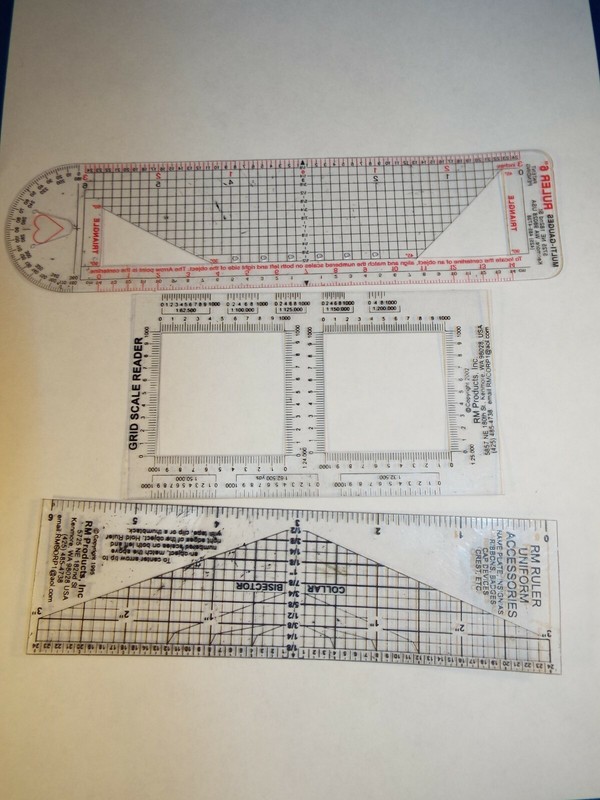 Lot of 3 Multi-Gauges Grid Scale Rulers