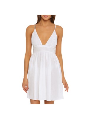 Женский белый пуловер ISABELLA ROSE на тонких бретельках Mini Fit + расклешенное платье S