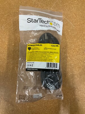 StarTech PXT515C154 4 ft Heavy Duty 14 AWG Computer Power Cord- NEMA5-15P to C15