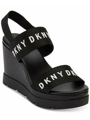 

Женские черные 1-дюймовые сандалии DKNY на платформе с логотипом Cati на танкетке с ремешком на пятке 8,5, Черный, K1528379