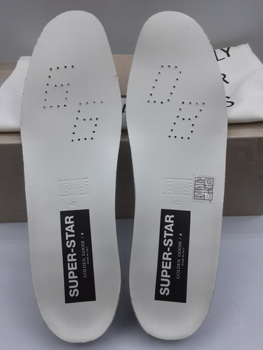 Pre-owned Golden Goose Super-star Men's Sneakers Silver Leather/black Eu 43 Us 10 $565