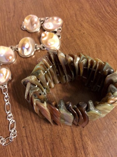Blister Pearl Shell / Shell Natural  25-20, Oval , 8 “/ 6,5” Bracelet- 2p