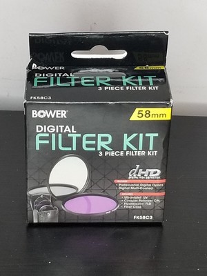 Bower Digital SLR Filter Kit 58mm UV, PL and FLD filters