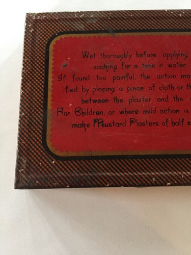 Vintage Mustard Plaster Paper Leaves Johnson Johnson Tin New Jersey