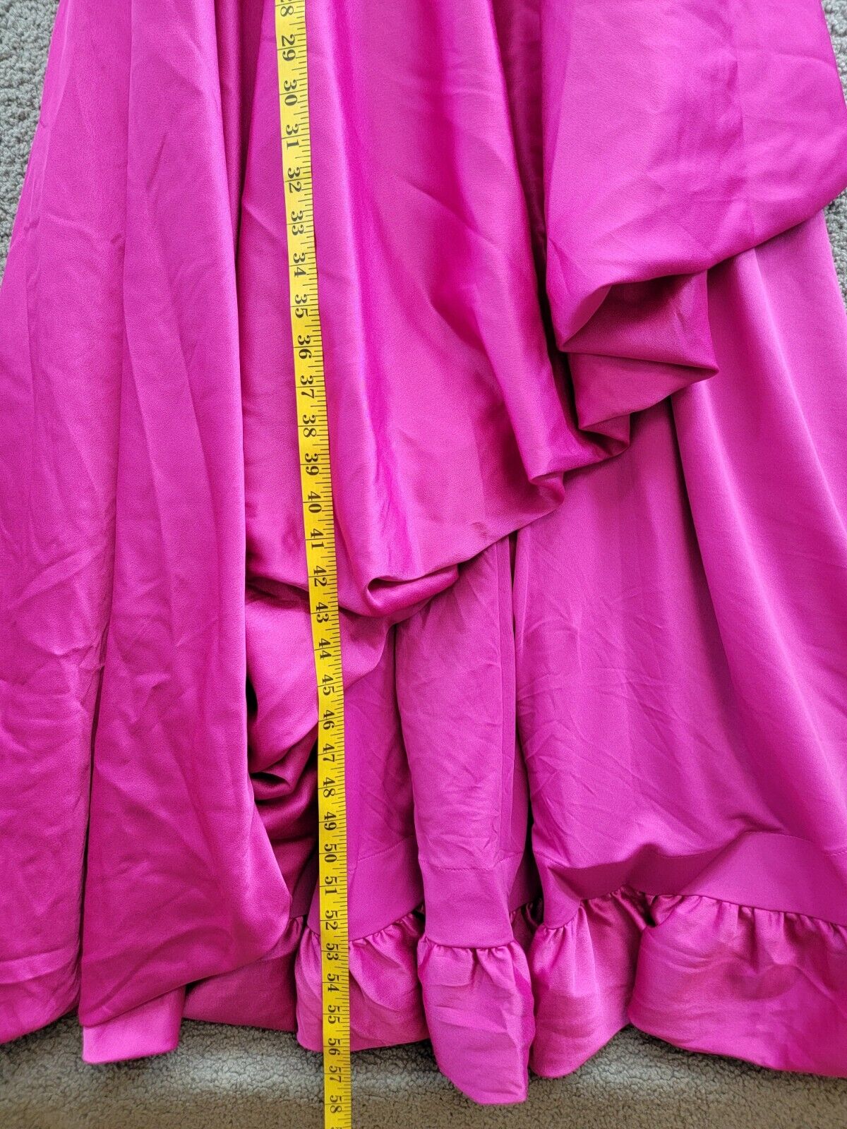 Taylor Asymmetric Sleeveless Satin Gown Women's 10 Magenta Back Zip Closure - Picture 7 of 17