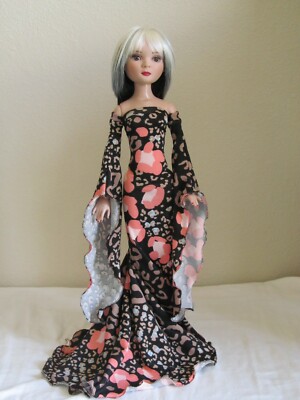 animal skin goth gown  for 16'' Ellowyne Wilde Robert Tonner handmade by JEC