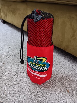 Speed Stacks 12 Red Sport Stacking Cups W/Storing Bag & Holding Clip EUC