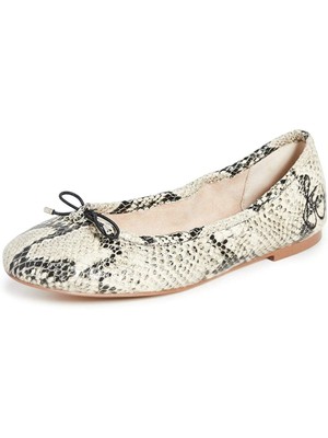 

SAM EDELMAN Женские бежевые кожаные балетки без шнуровки Felicia со змеиной кожей 6,5 м, Бежевый, A408504