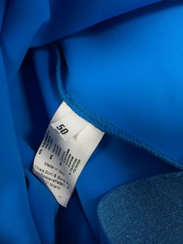 Pre-owned Chiara Boni La Petite Robe $751 Chiara Boni Women Blue Melania Sugar Draped Cutout Dress Size 50