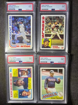 Reggie Jackson 4 Lot All PSA 9 Topps  82 #301,  84 #100, 712,  85 #200