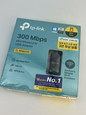 GENUINE TP-LINK 300Mbps Mini Wireless N USB Adapter 128-bit WEP TL-WN823N (NEW)