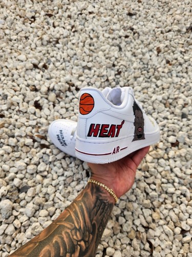 Pre-owned Nike ?  Air Force 1 Miami Heat 22 Custom / Girls Gs Women Men Af1 All Size ? In Black