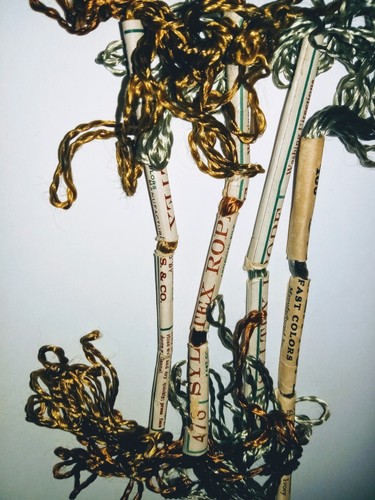 4 Embroidery Floss Syltex Rope Belding Bros Inc 523, 491, 453 476 Golds Greens