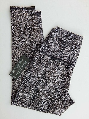 EVOLUTION AND CREATION 7/8 LEGGINGS ANIMAL PRINT HIGH WAIST sz S AUTHENTIC NEW 