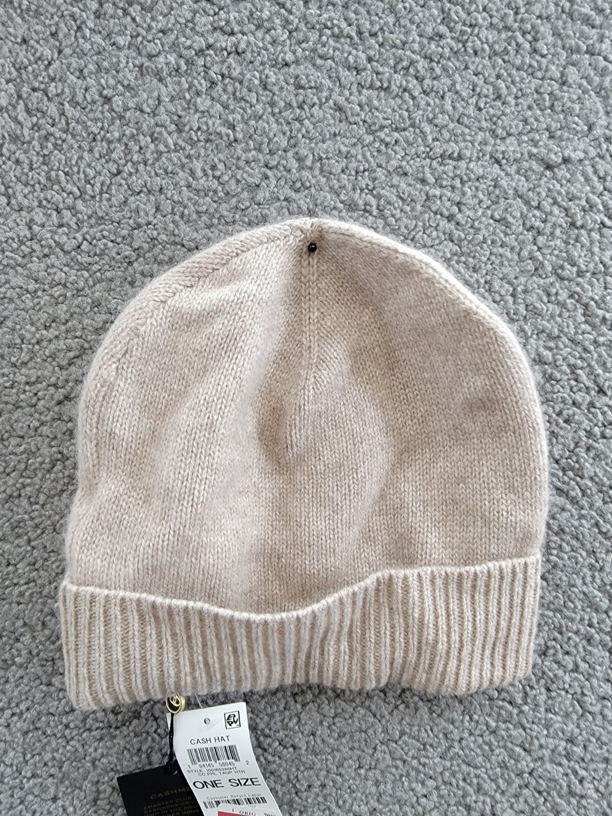 Charter Club 100% Cashmere Cuffed Beanie Women's One Size Taupe Heather - Picture 10 of 14