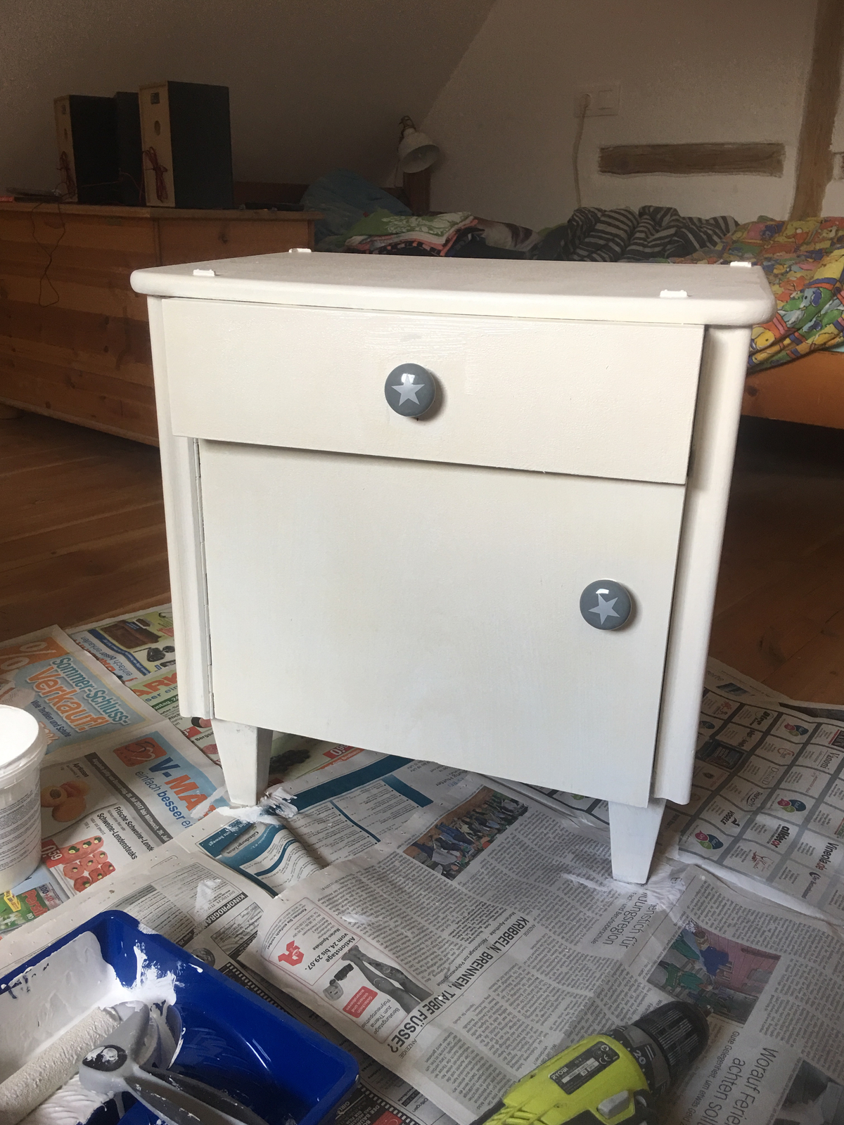 1 Kg Shabby Chic Kreidefarbe Möbellack Farbe Weiß f. Außen Möbel Lack