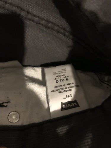 Levis 511 Slim Kids Size 8 Gray Jeans