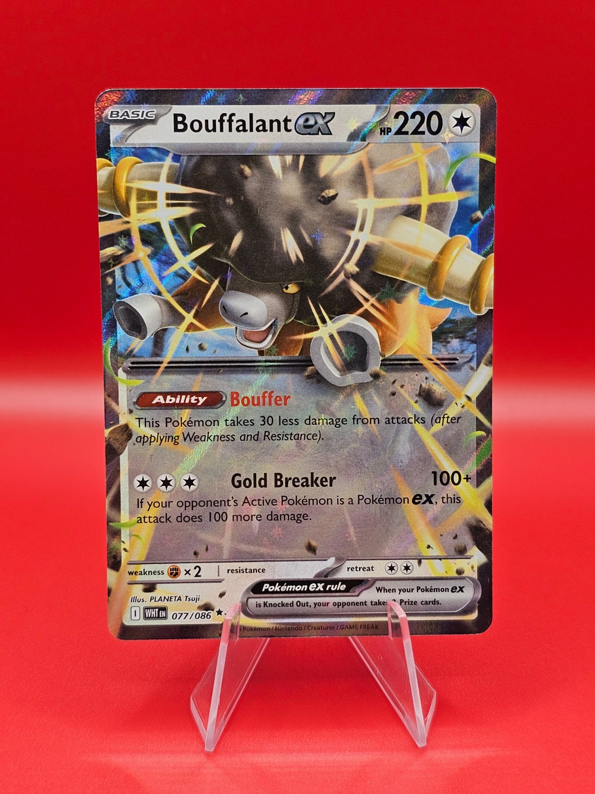 Bouffalant ex - 077/086 - Double Rare NM, English Pokemon White Flare