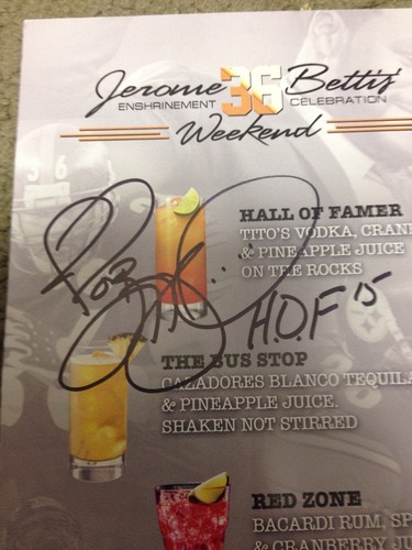 Jerome Bettis Rare Signed Autographed Bettis Grille Menu HOF15 Steelers
