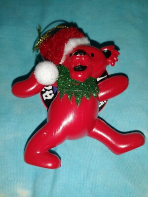 Grateful Dead Red Dancing Bear Santa Hat 3 Inch Christmas Ornament - FREE SHIP!