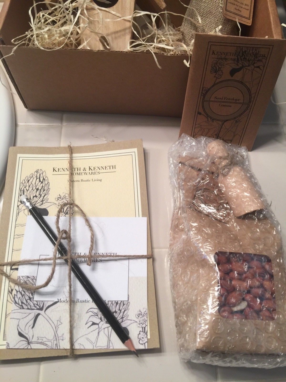 Rustic Bird House set Kenneth & Kenneth  food ,seeds ,fat ball ,writing book