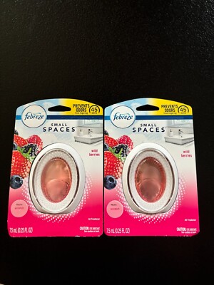 (2) Febreze Small Spaces Air Freshener Wild Berries Scent 0.25 Fl Oz Each