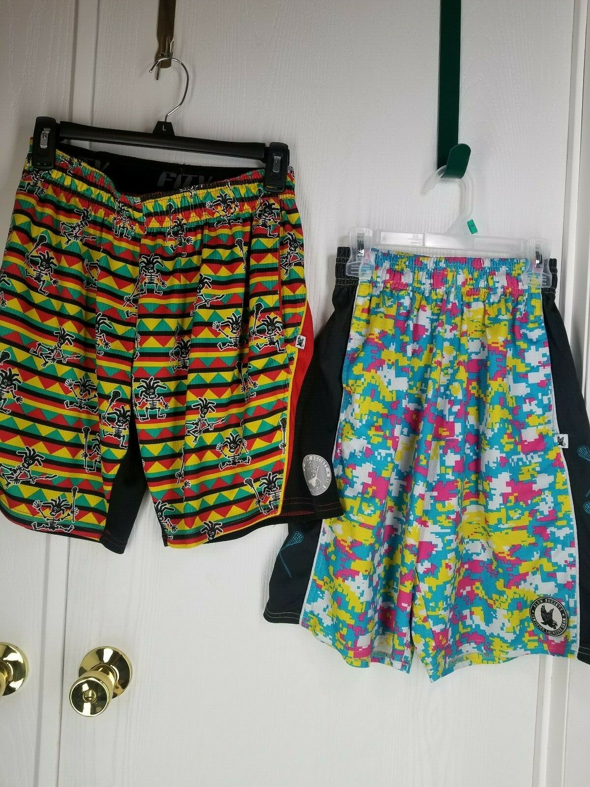Flow Society Lacrosse Gear Shorts Boys Kids M Youth w/ Slide Pockets Lot of 2