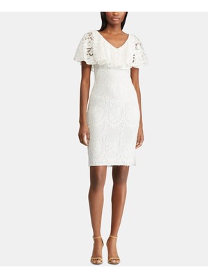 

Женское белое вечернее платье с коротким рукавом RALPH LAUREN Body Con Petites, Белый