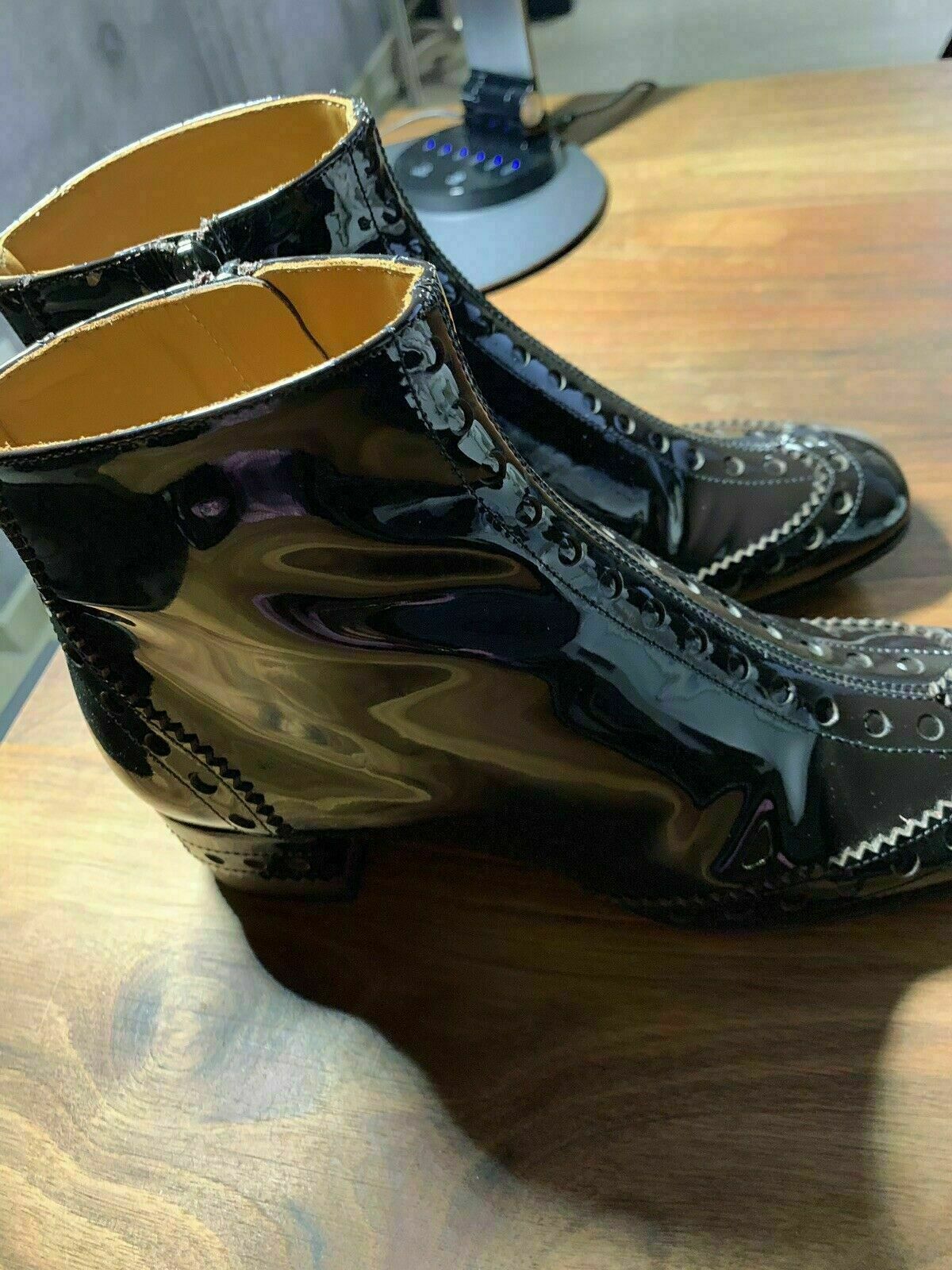 Pre-owned Chloé Chloe Perry Ankle Brogue Boots Iconic Shoes Booties 37.5 In Brown