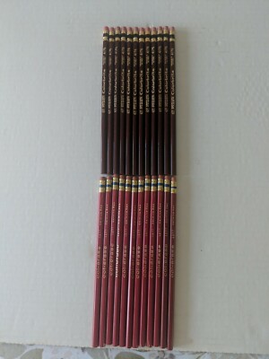 24 Eberhard Faber Erasable Red Pencils # 1277 Carmine Red, #4176 Dark Red