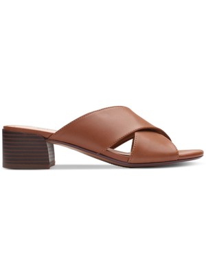 

Женские коричневые кожаные босоножки без шнуровки на блочном каблуке CLARKS Caroleigh Erin, 10 м, Коричневый, 26169101