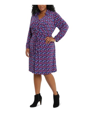 

LONDON TIMES Женская эластичная рубашка длиной до колена с длинными рукавами и поясом для работы