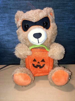 Hallmark Halloween Masked Teddy Bear Pumpkin Trick or Trest Bag Cute Collectible