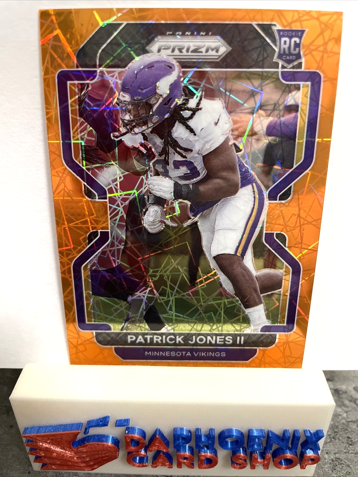 Patrick Jones II Vikings 2021 Panini Prizm Lazer Orange Prizm