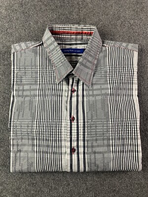 GEORG ROTH Mens Long Sleeve Button Up Shirt Size 3XL Black/Gray/White