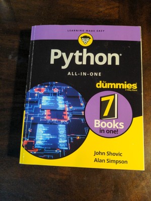 Python All-In-One for Dummies by Alan Simpson and John C. Shovic (2019, Trade...