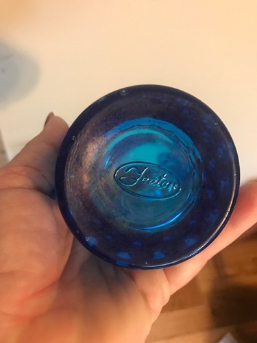 Fenton Cobalt Blue Thumbprint 12 Oz Water Glasses. Set Of 6 Stamped FENTON