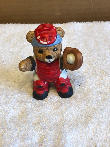 Home Interiors And Gifts Bear Baseball Catcher Figurine
