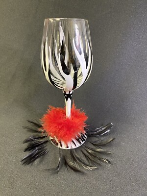 LOLITA ''WILD CHILD'' Rare Hand Painted Red Wine Glass Recipe on Bottom Nice Gift