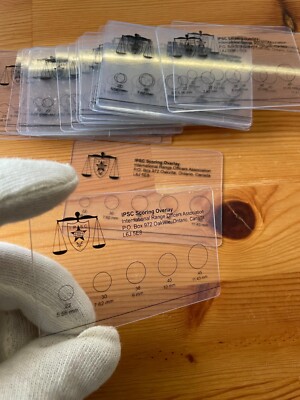 IPSC IROA RANGE OFFICER - OVERLAY SCORING CARDS - TRANSPARENT - MATCH - SHOOTING