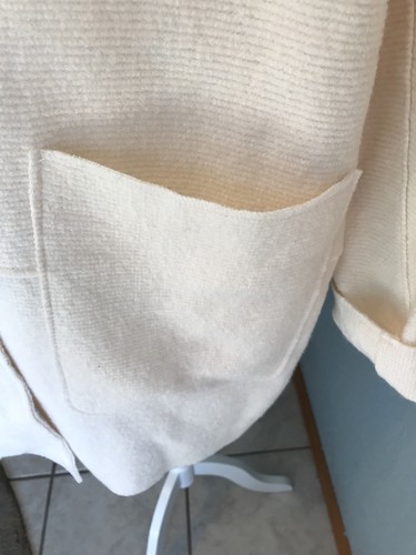 NWT ZARA BASIC CREAM COAT BOHEMIAN FREE PEOPLE STYLE SIZE LARGE MSRP $129