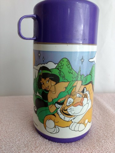 Disney ALaddin  8 oz Thermos Purple Lid Stopper# 371 Cup# 112