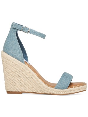 

STEVE MADDEN Женские синие комфортные туфли-эспадрильи на танкетке с квадратным носком 9,5 м, Синий, SUBM01S1