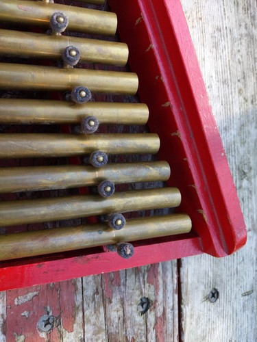 Vintage RED Wooden Copper Pipe Miessner MELODY BELLS Xylophone 1930s Chicago