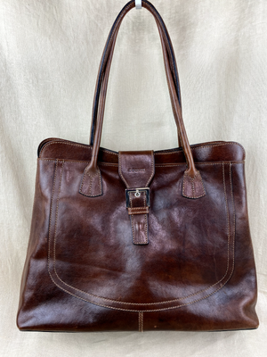 Leather tote with compartments sale