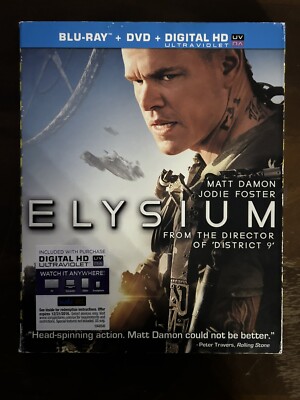 Elysium (Two Disc Combo: Blu-ray +DVD) Like New!!!