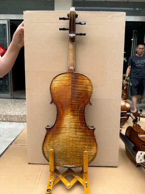 violin 4/4 handmade violin uniform flamed grain two piece back spirit varnish