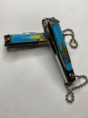2pcs Multi Chinese Design Stainless Steel Toe Nail Clippers Curve Cut Style