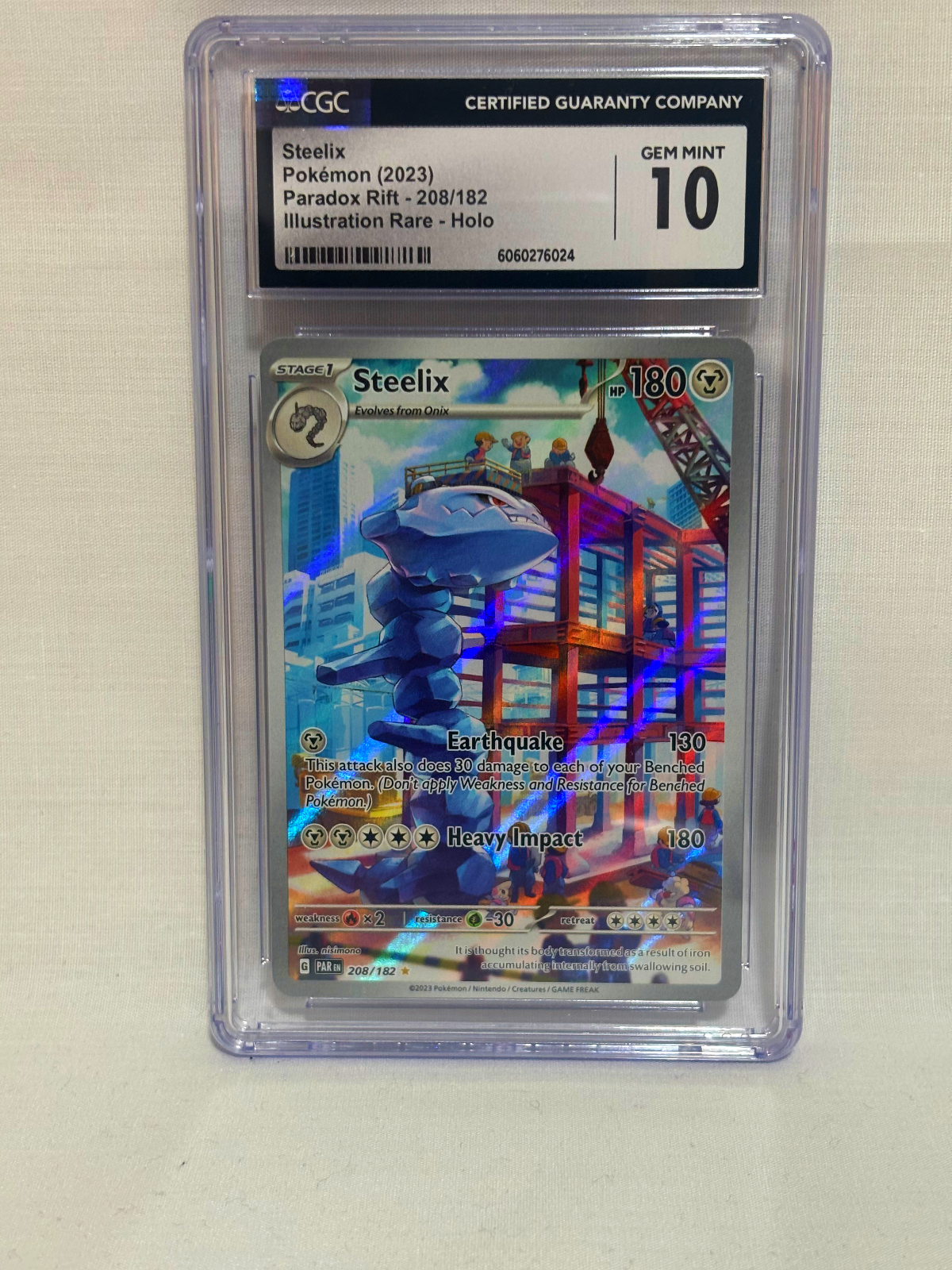 Pokémon TCG Steelix - #208 - SV04: Paradox Rift CGC GEM MINT 10